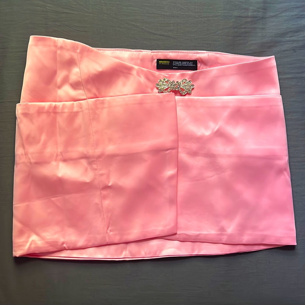 FINESSE Wrap Baby Pink Mini Skirt